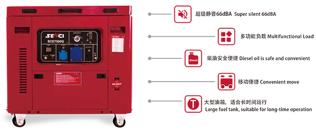 靜音小型柴油發(fā)電機組SCD13000